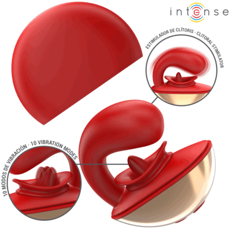 INTENSE - MARIAH VIBRATOR  STIMULATOR IN U SHAPE 10 VIBRATIONS RED