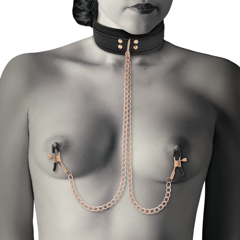 COQUETTE CHIC DESIRE - FANTASY NIPPLE CLAMP NECKLACE WITH NEOPRENE LINING - Billede 2