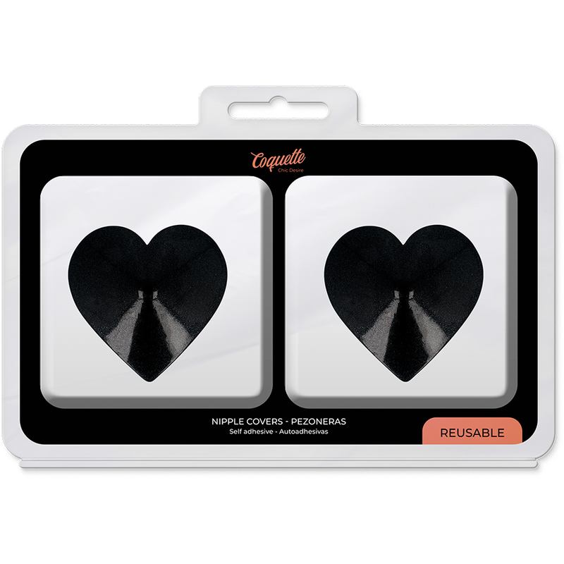 COQUETTE CHIC DESIRE - NIPPLE COVERS BLACK HEARTS - Billede 5