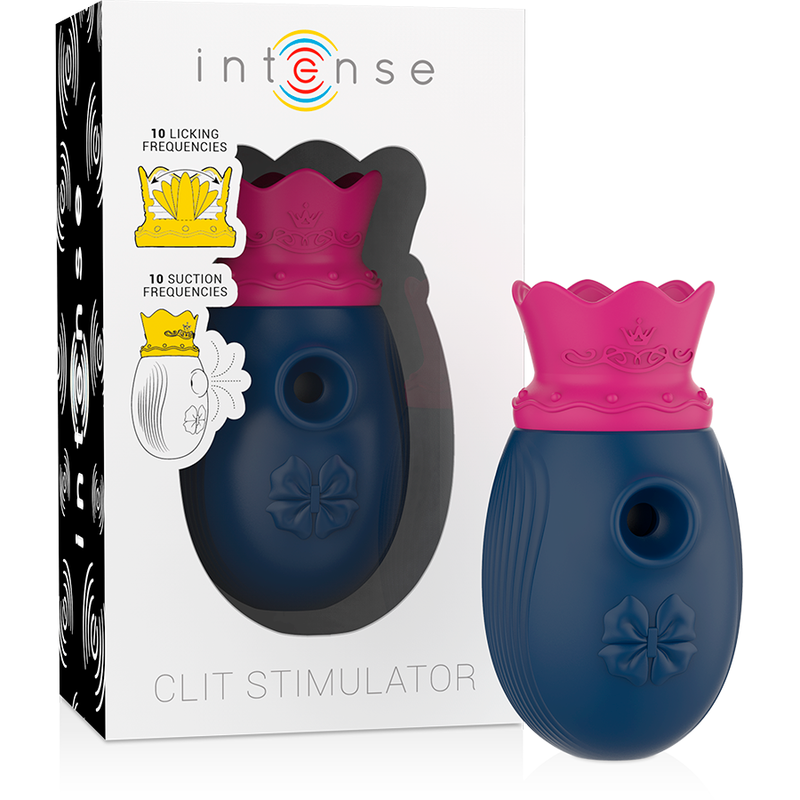 INTENSE - CLIT STIMULATOR 10 LICKING AND SUCTION FREQUENCIES - BLUE - Billede 2