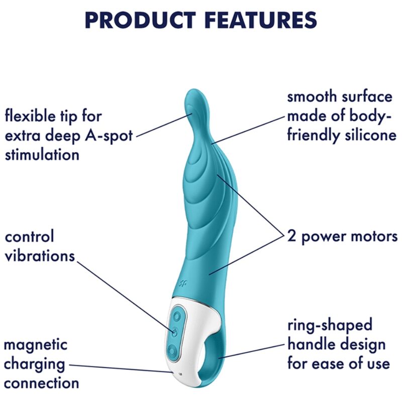 SATISFYER - AMAZING 2 ASPOT VIBRATOR TURQUOISE - Billede 4