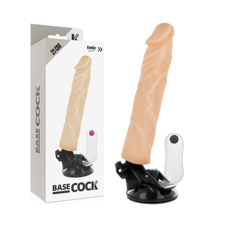 BASECOCK - REALISTISK VIBRATOR M. FJERNBETJENING 21 CM