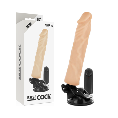 BASECOCK - REALISTISK VIBRATOR M. FJERNBETJENING 21CM