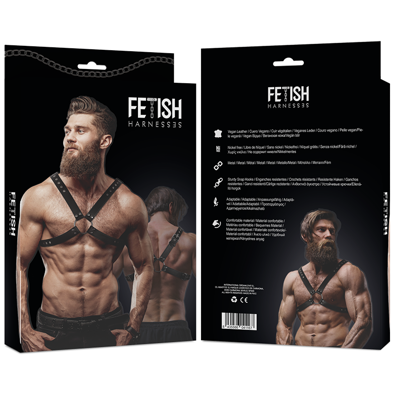 FETISH SUBMISSIVE ATTITUDE - MENS CROSS CHEST ECO-LEATHER HARNESS - Billede 3