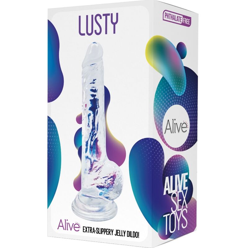 ALIVE - LUSTY REALISTIC PENIS TRANSPARENT 18 CM - Billede 2