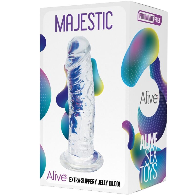 ALIVE - MAJESTIC REALISTIC PENIS TRANSPARENT 14.7 CM - Billede 2