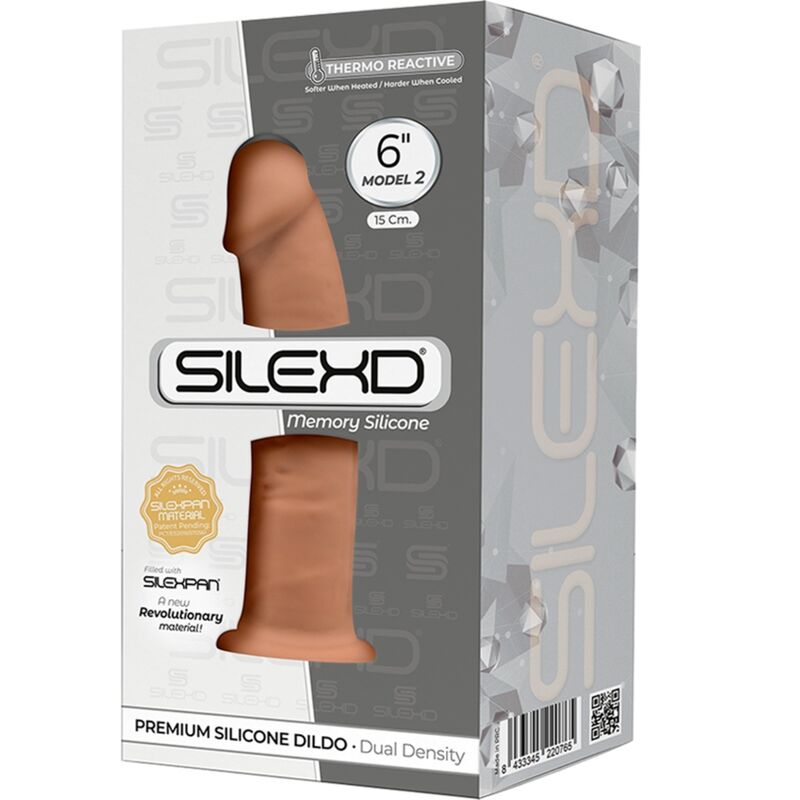 SILEXD - MODEL 2 REALISTIC PENIS PREMIUM SILEXPAN SILICONE CARAMEL 15.4 CM - Billede 3