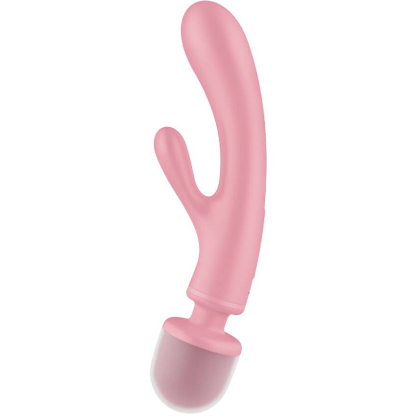 SATISFYER - TRIPLE LOVER RABBIT VIBRATOR MASSAGER PINK - Billede 3