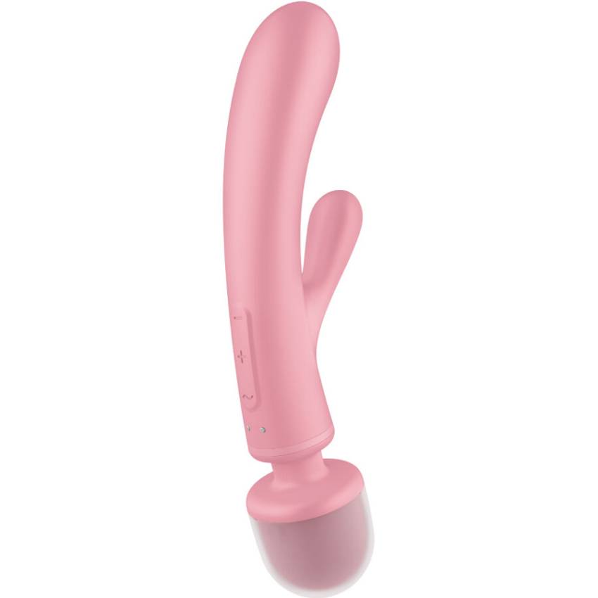 SATISFYER - TRIPLE LOVER RABBIT VIBRATOR MASSAGER PINK - Billede 2