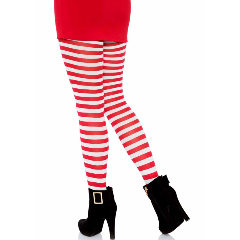 LEG AVENUE - WHITE/RED STRIPED TIGHTS - Billede 5