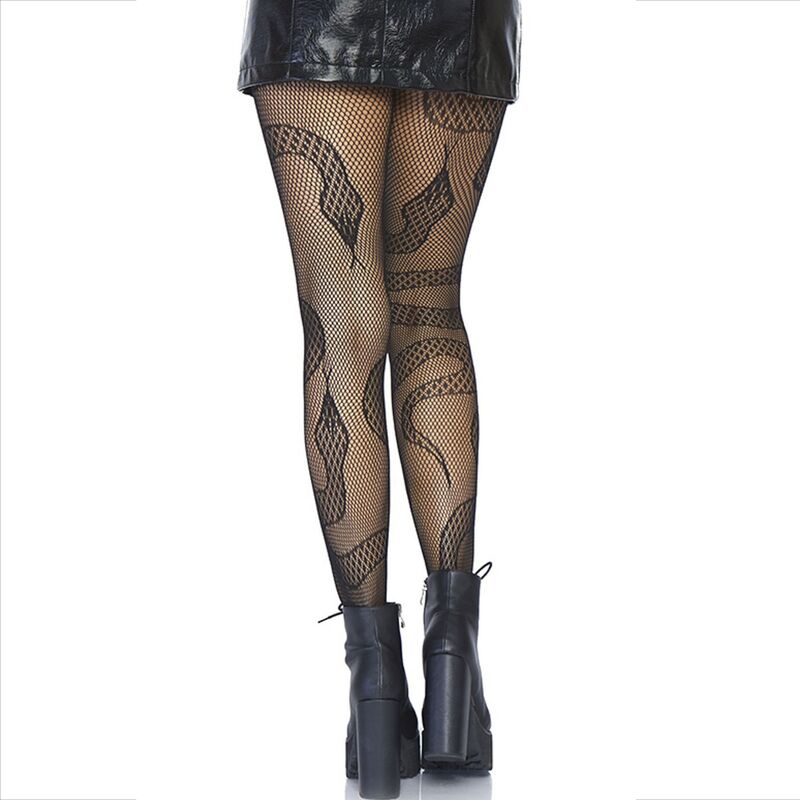 LEG AVENUE - STOCKINGS NET SNAKES BLACK - Billede 2
