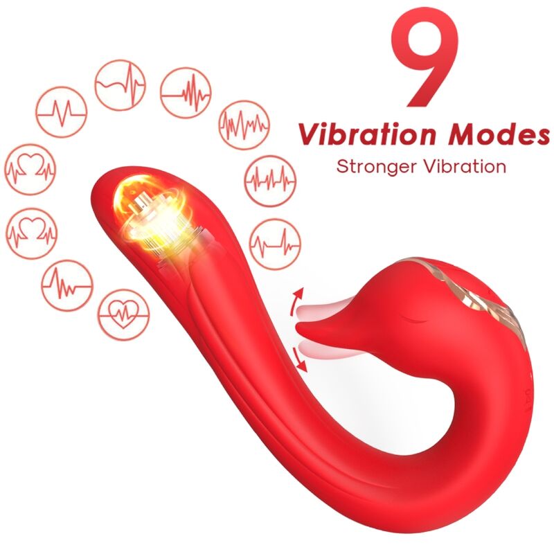 ARMONY - DELFIN VIBRATOR MULTIPOSITION HEAT EFFECT RED