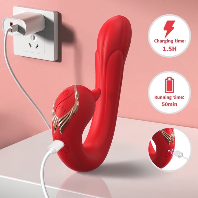 ARMONY - DELFIN VIBRATOR MULTIPOSITION HEAT EFFECT RED - Billede 4