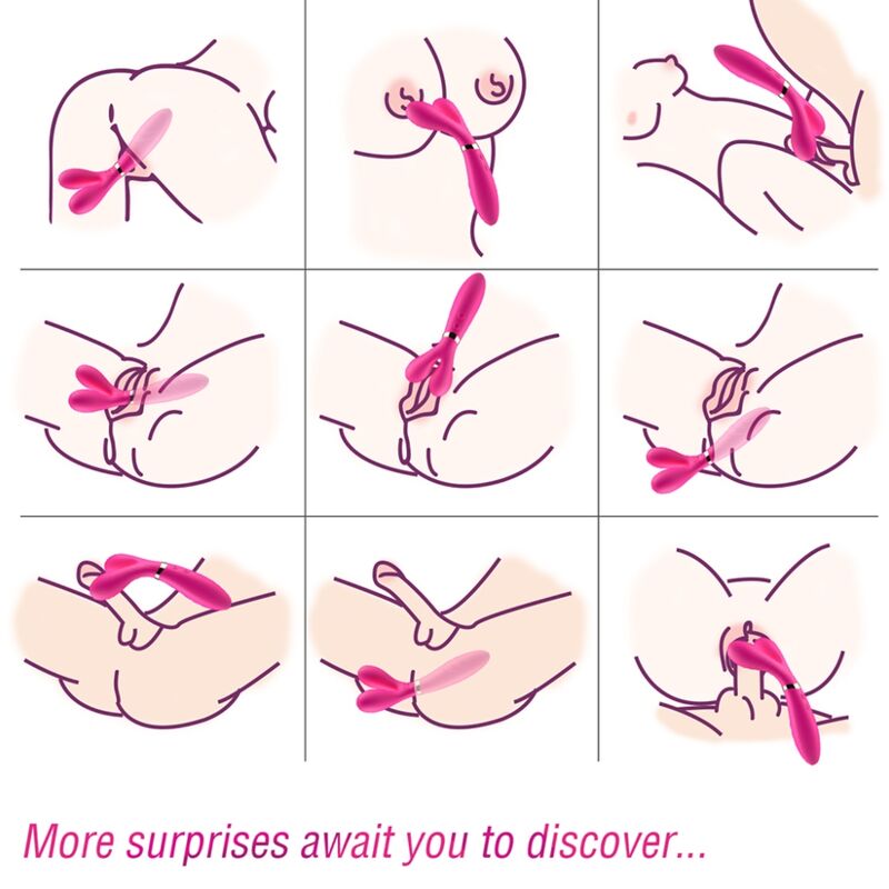 ARMONY - Y-WAND MASSAGER VIBRATOR DOUBLE HEAD FUCHSIA - Billede 2