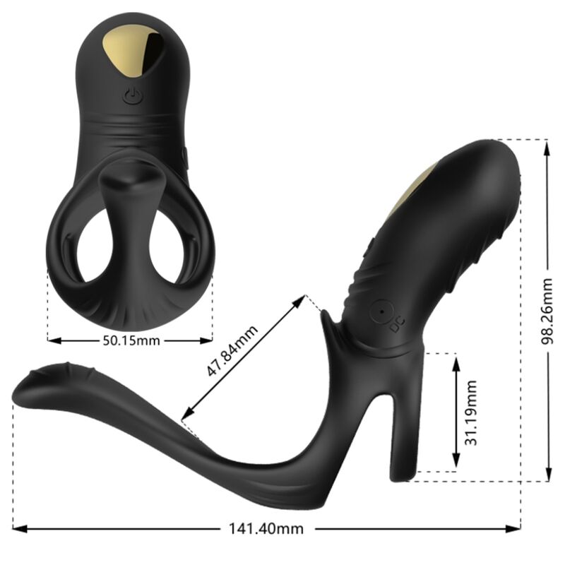 ARMONY - JOY JUMPER RING VIBRATOR FOR COUPLES ANAL PLUG BLACK - Billede 2