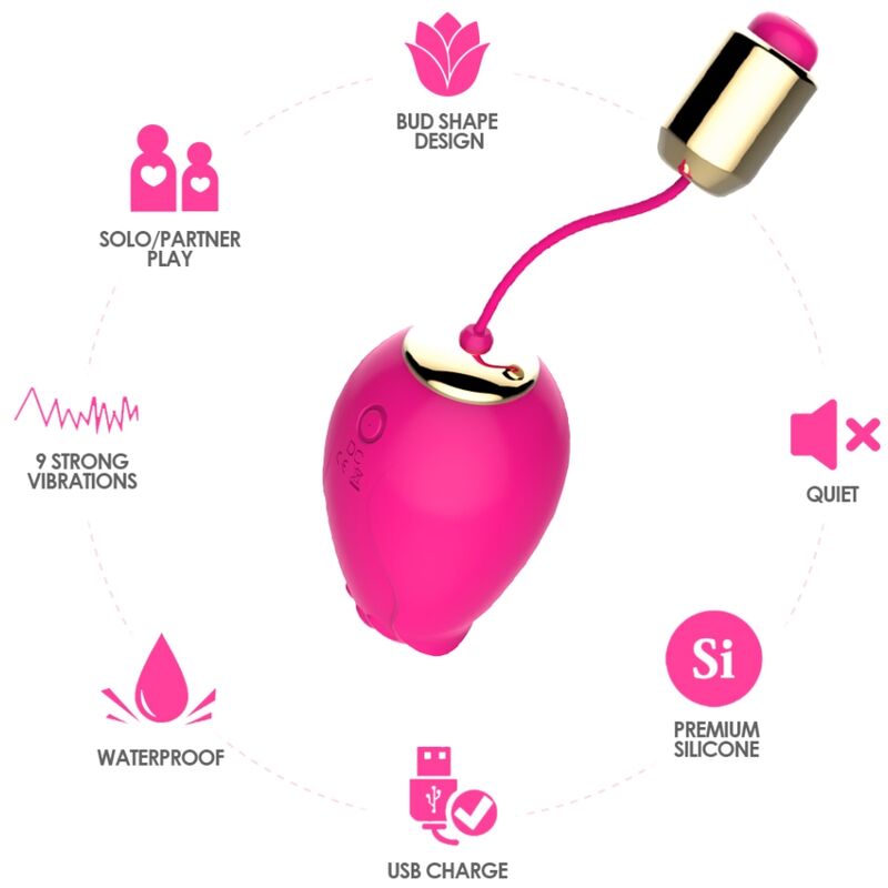 ARMONY - MANDALA EGG VIBRATOR G-SPOT REMOTE CONTROL FUCHSIA - Billede 3