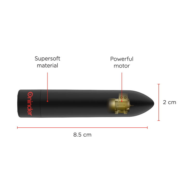 ONINDER - BERLIN BULLET VIBRATOR BLACK 9 MODES 8.5 X 2 CM - FREE APP - Billede 5