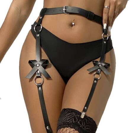 SUBBLIME FETISH COLLECTION - LEATHER CHAINLEG HARNESS ONE SIZE