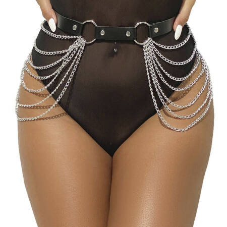 SUBBLIME FETISH COLLECTION - LEATHER CHAINBELT BLACK ONE SIZE