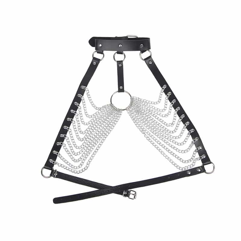 SUBBLIME FETISH COLLECTION - CHEST HARNESS WITH BIG RING CHAINS ONE SIZE - Billede 4