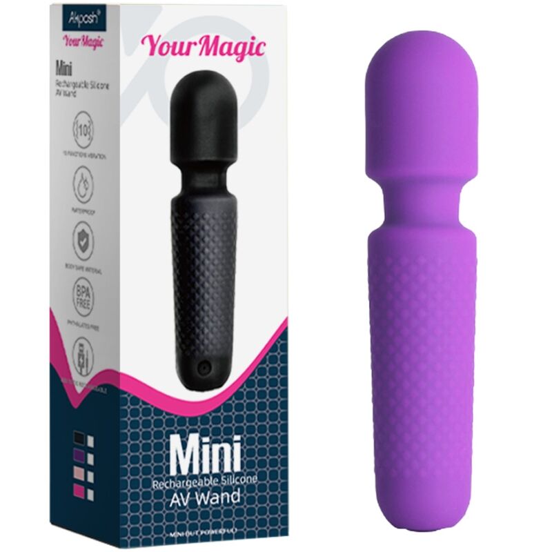 ARMONY - YOUR MAGIC MASSAGER VIBRATOR RECHARGEABLE 10 VIBRATIONS WAND DOTS PURPLE - Billede 5