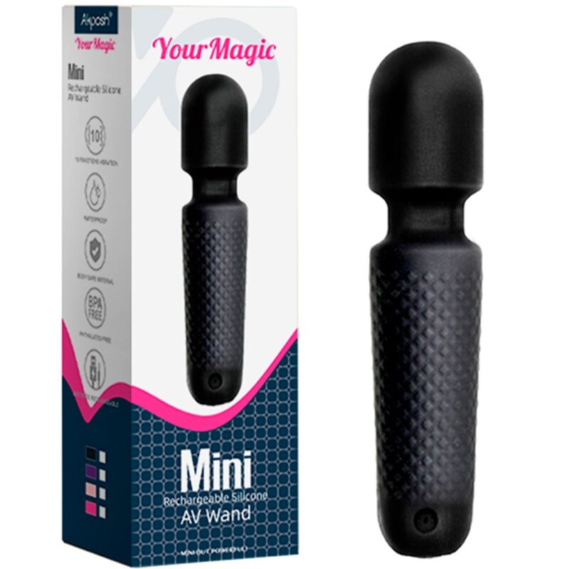 ARMONY - YOUR MAGIC MASSAGER VIBRATOR RECHARGEABLE 10 VIBRATIONS WAND DOTS BLACK - Billede 5
