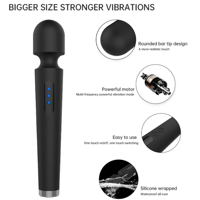 ARMONY - X POWER LARGE MASSAGER VIBRATOR 7 VIBRATIONS BLACK - Billede 4