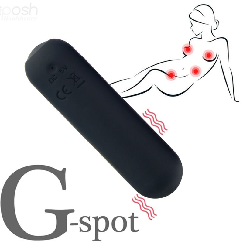 ARMONY - SPLASH HAHA VIBRATOR BULLET SILICONE 10 VIBRATIONS 75 X 19 CM BLACK - Billede 5