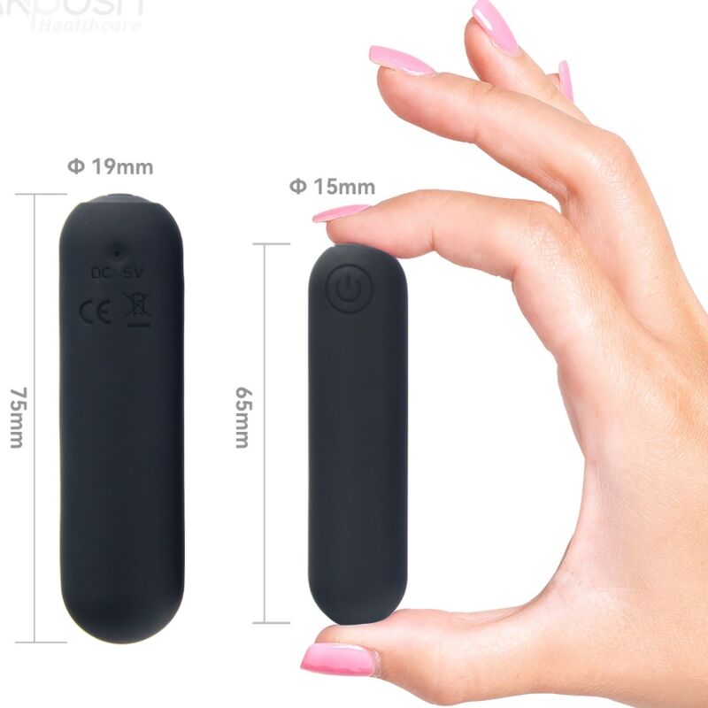 ARMONY - SPLASH HAHA VIBRATOR BULLET SILICONE 10 VIBRATIONS 75 X 19 CM BLACK - Billede 4