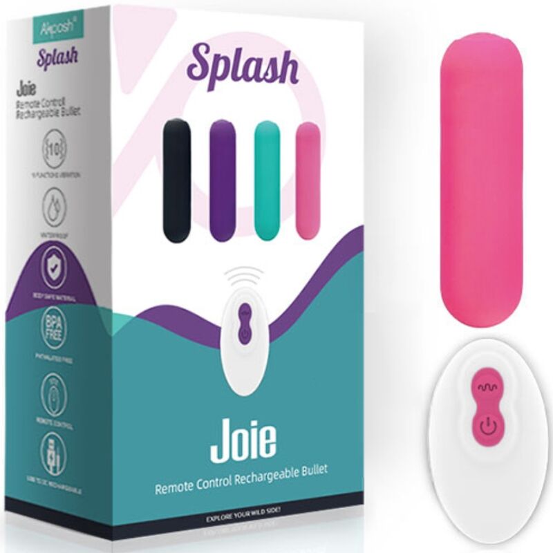 ARMONY - SPLASH JOIE VIBRATOR BULLET SILICONE REMOTE CONTROL 10 VIBRATIONS 75 X 19 CM PINK - Billede 5