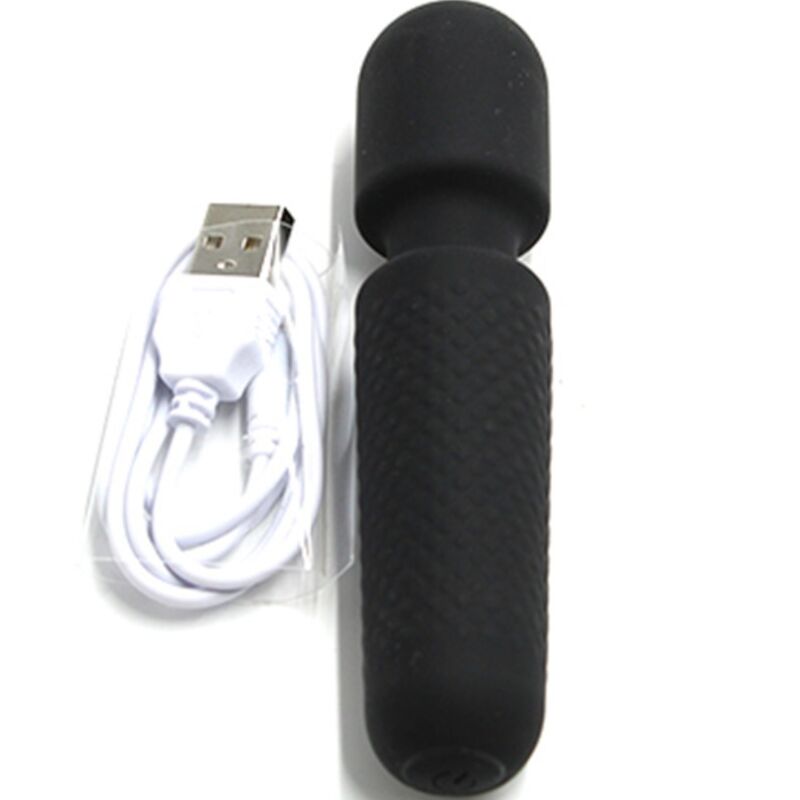 ARMONY - YOUR MAGIC MASSAGER VIBRATOR RECHARGEABLE 10 VIBRATIONS WAND DOTS BLACK - Billede 4