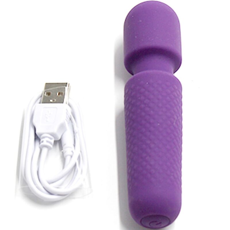ARMONY - YOUR MAGIC MASSAGER VIBRATOR RECHARGEABLE 10 VIBRATIONS WAND DOTS PURPLE - Billede 4