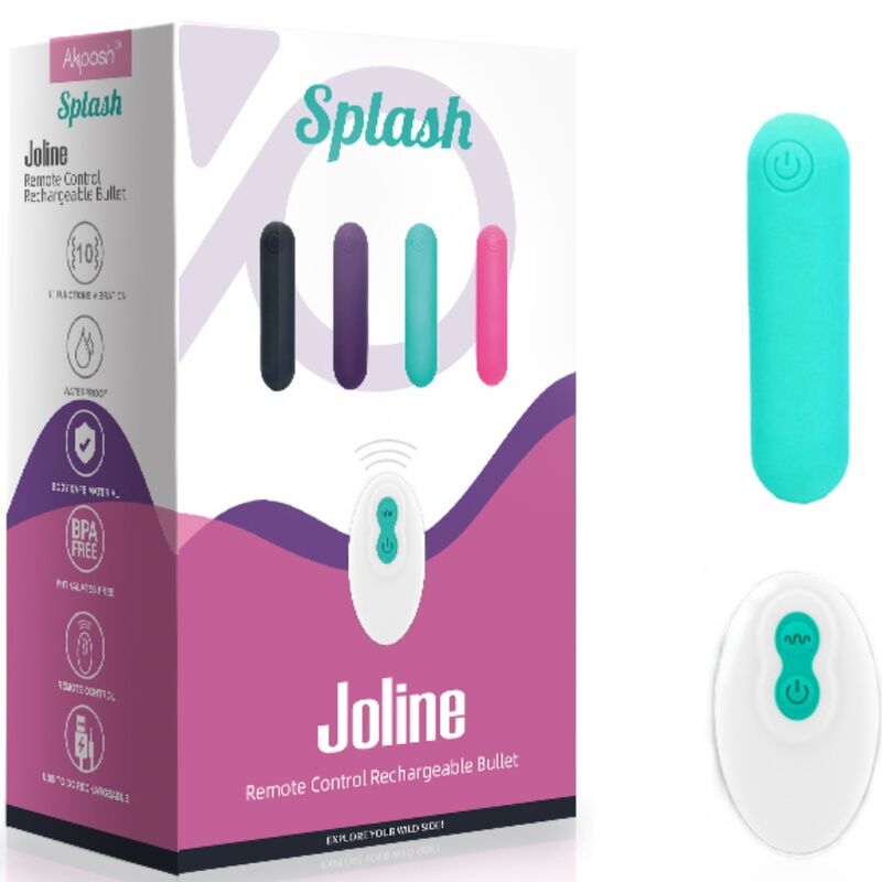 ARMONY - SPLASH JOLINE VIBRATOR BULLET SILICONE REMOTE CONTROL 10 VIBRATIONS 65 X 15 CM GREEN - Billede 5