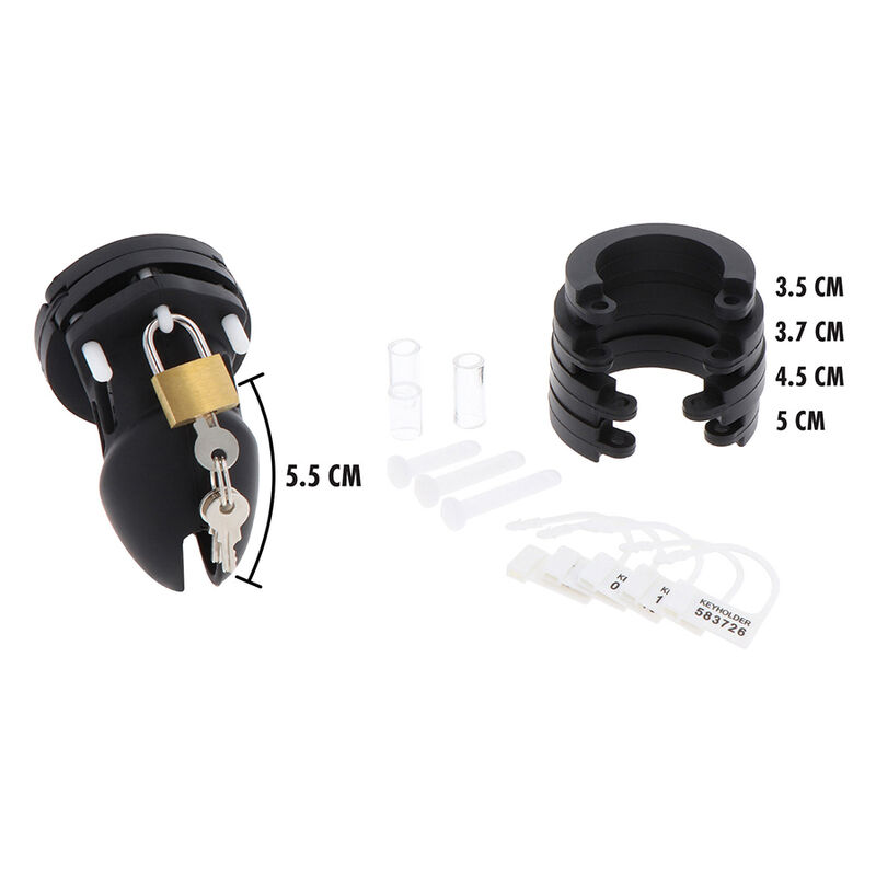 HIDDEN DESIRE - EXTREME CHASTITY COCK CAGE SILICONE SIZE S BLACK - Billede 3