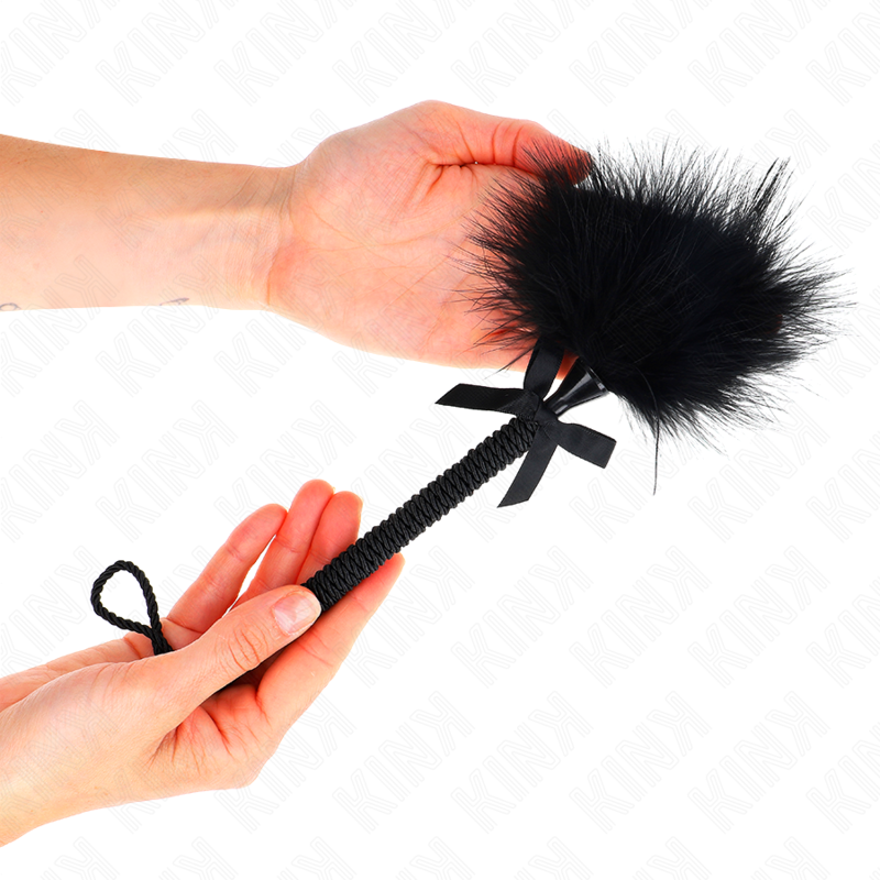 KINK - NYLON ROPE WAND WITH TICKLE FEATHERS AND BLACK BOW 25 CM - Billede 5