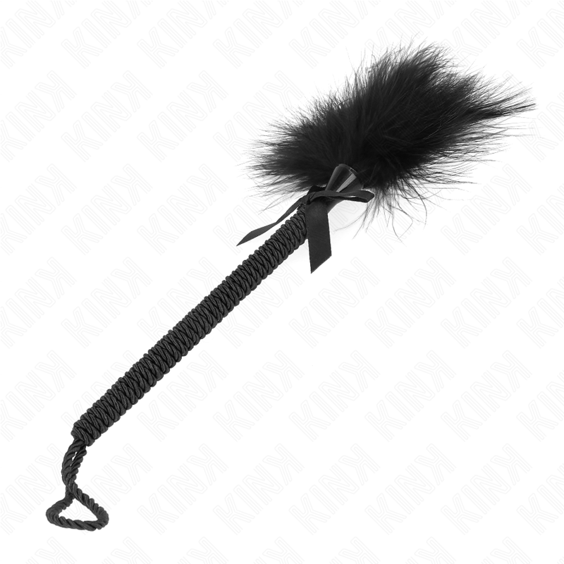KINK - NYLON ROPE WAND WITH TICKLE FEATHERS AND BLACK BOW 25 CM - Billede 2