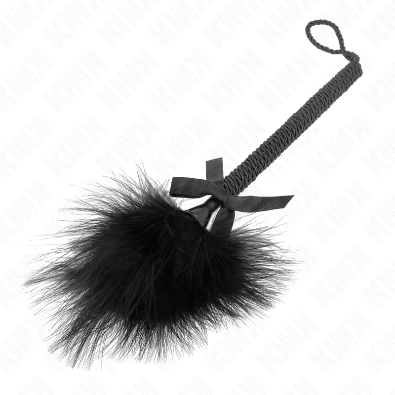KINK - NYLON ROPE WAND WITH TICKLE FEATHERS AND BLACK BOW 25 CM - Billede 4
