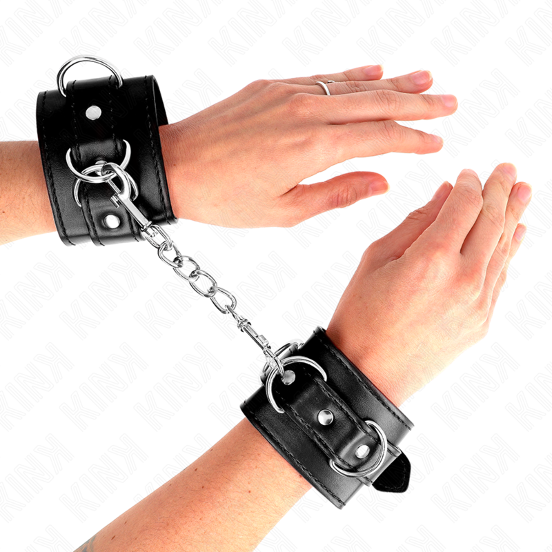 KINK - 3 D-RING WRIST RESTRAINTS ADJUSTABLE BLACK 17.5-25 CM X 6 CM - Billede 4