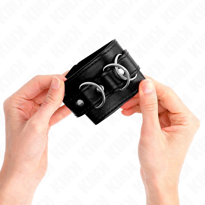 KINK - 3 D-RING WRIST RESTRAINTS ADJUSTABLE BLACK 17.5-25 CM X 6 CM - Billede 3