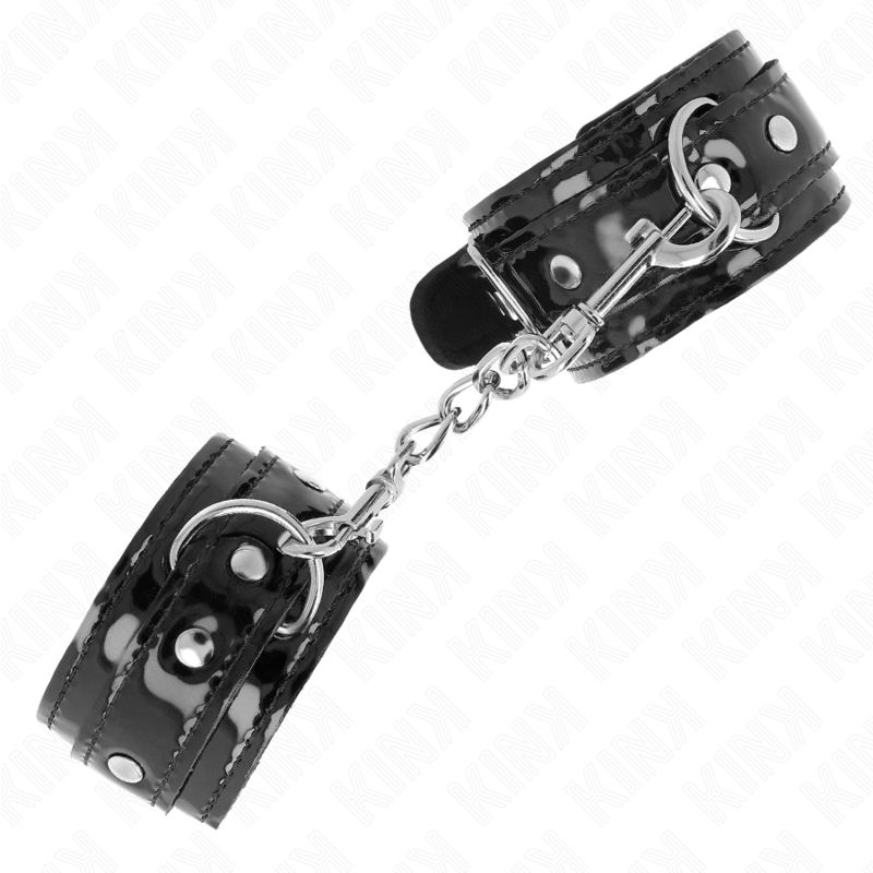 KINK - SHINY NEOPRENE WRIST CUFFS ADJUSTABLE 17-24 CM X 4.5 CM - Billede 2