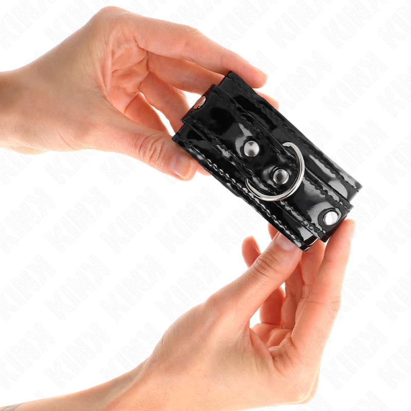 KINK - SHINY NEOPRENE WRIST CUFFS ADJUSTABLE 17-24 CM X 4.5 CM - Billede 3