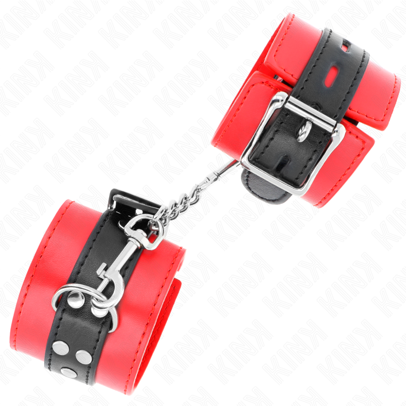 KINK - WRIST RESTRAINTS RED WITH BLACK BELT ADJUSTABLE 17-28 CM X 6 CM - Billede 2