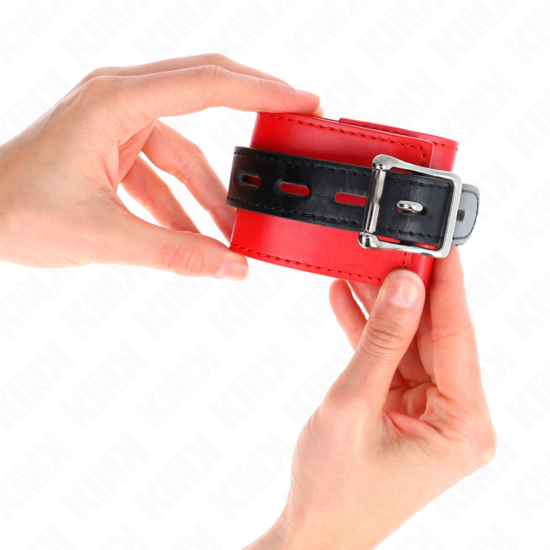 KINK - WRIST RESTRAINTS RED WITH BLACK BELT ADJUSTABLE 17-28 CM X 6 CM - Billede 3
