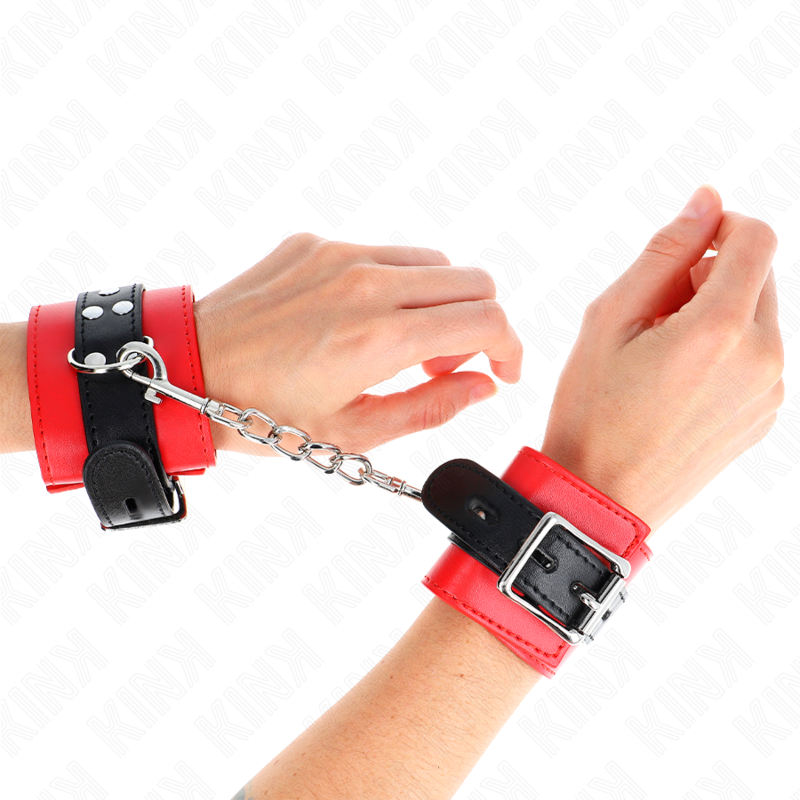 KINK - WRIST RESTRAINTS RED WITH BLACK BELT ADJUSTABLE 17-28 CM X 6 CM - Billede 4