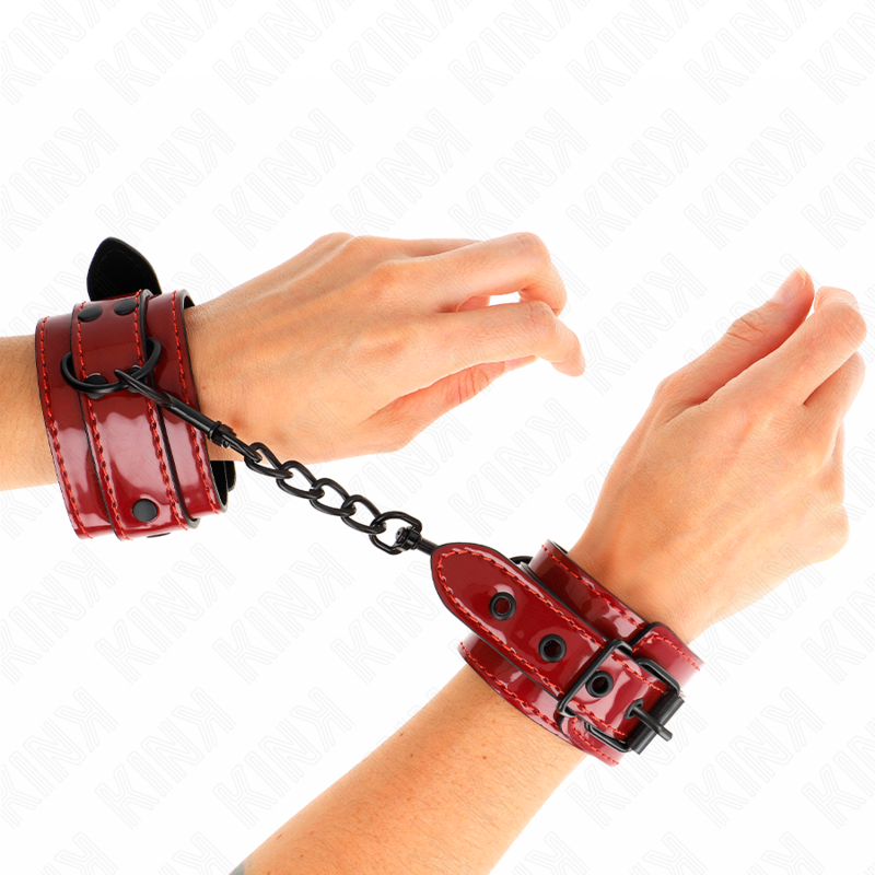 KINK - DARK RED WRIST CUFFS 23 X 5 CM - Billede 4