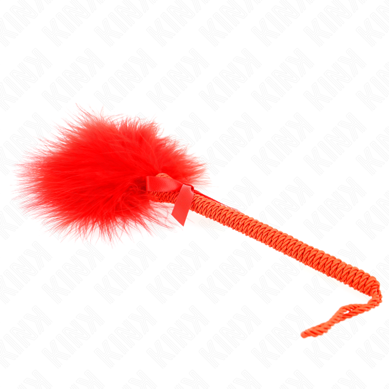 KINK - NYLON ROPE WAND WITH TICKLE FEATHERS AND RED BOW 25 CM - Billede 3