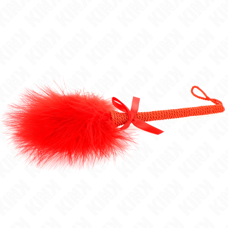 KINK - NYLON ROPE WAND WITH TICKLE FEATHERS AND RED BOW 25 CM - Billede 4