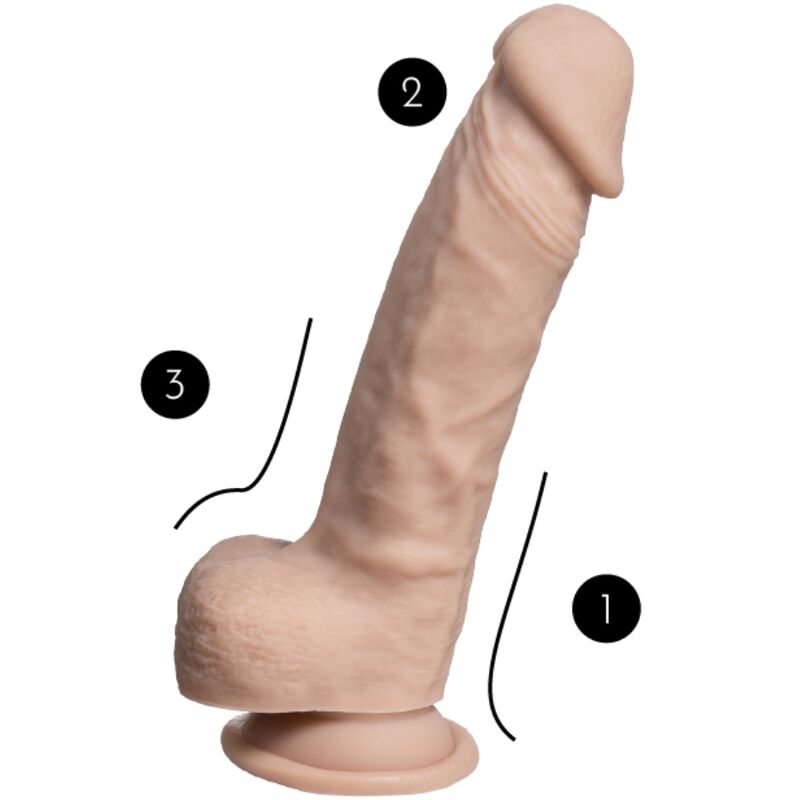 SILEXD - MODEL 1 REAL SKIN REALISTIC PENIS THERMO REACTIVE 17.8 CM FLESH - Billede 5