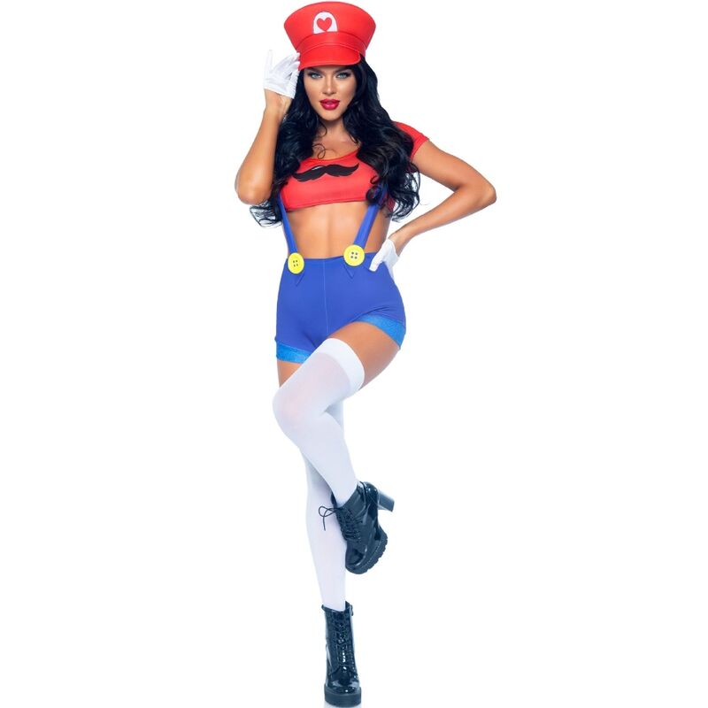 LEG AVENUE - SEXY COSTUME MARIO BROS RED/BLUE M - Billede 2
