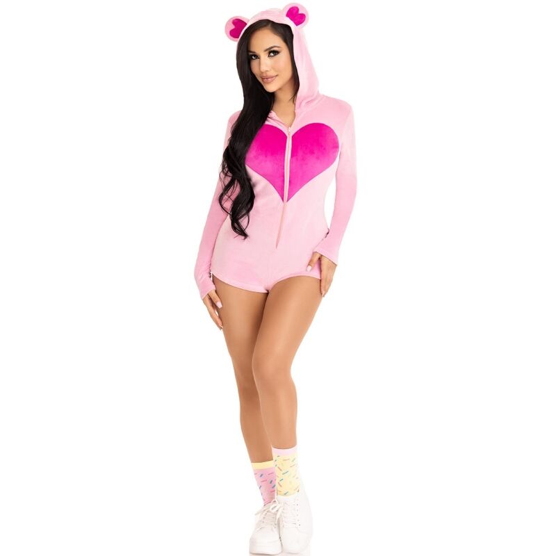 LEG AVENUE - TEDDY BEAR VELVET BODYSUIT PINK M - Billede 5